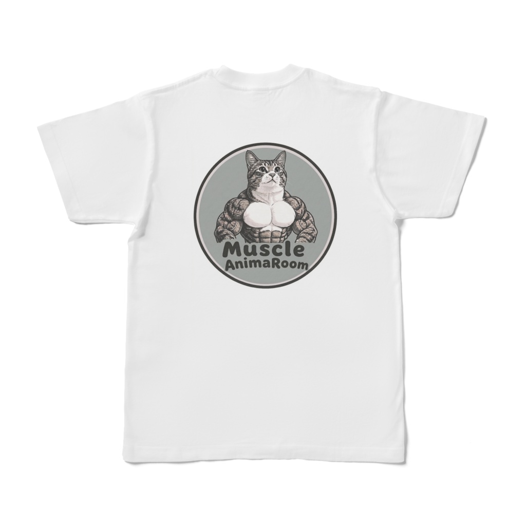 マッスルアニマル（ネコ・背面）Tシャツ