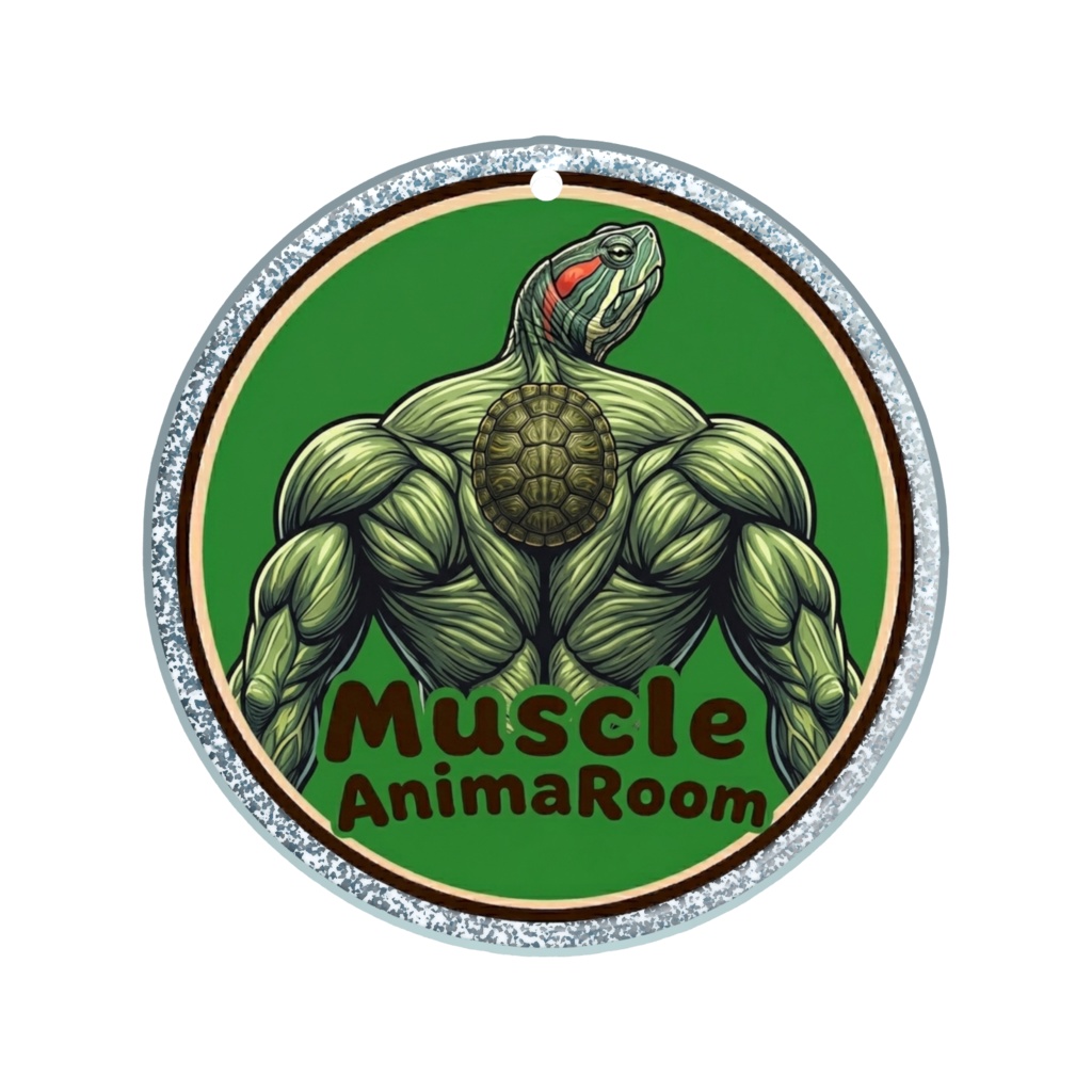 マッスルアニマル（カメ）ラメアクリルキーホルダー