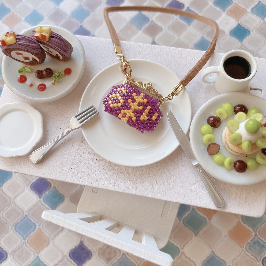 さつまいもケーキのポシェット(リバーシブル)