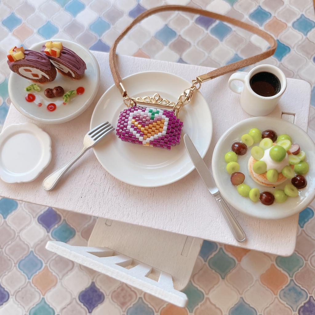 さつまいもケーキのポシェット(リバーシブル)