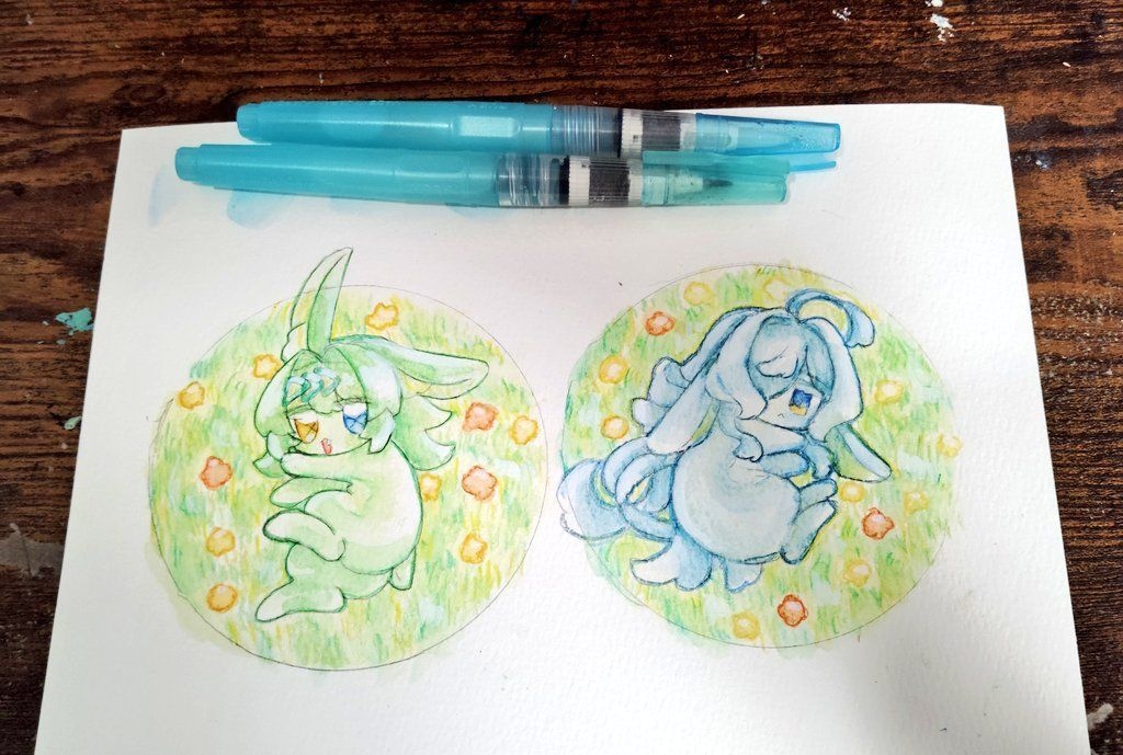 リクエスト透明水彩イラスト