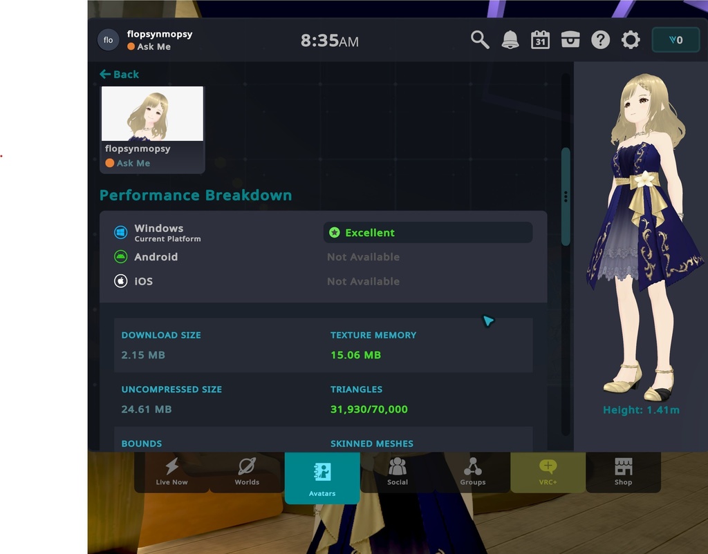Starry Night|⭐Excellentランク【軽量】【VRChat アバター】