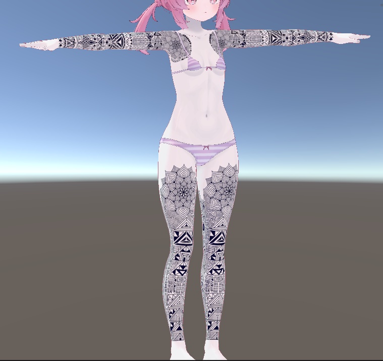 【あまとうさぎ複数対応】タトゥーテクスチャ