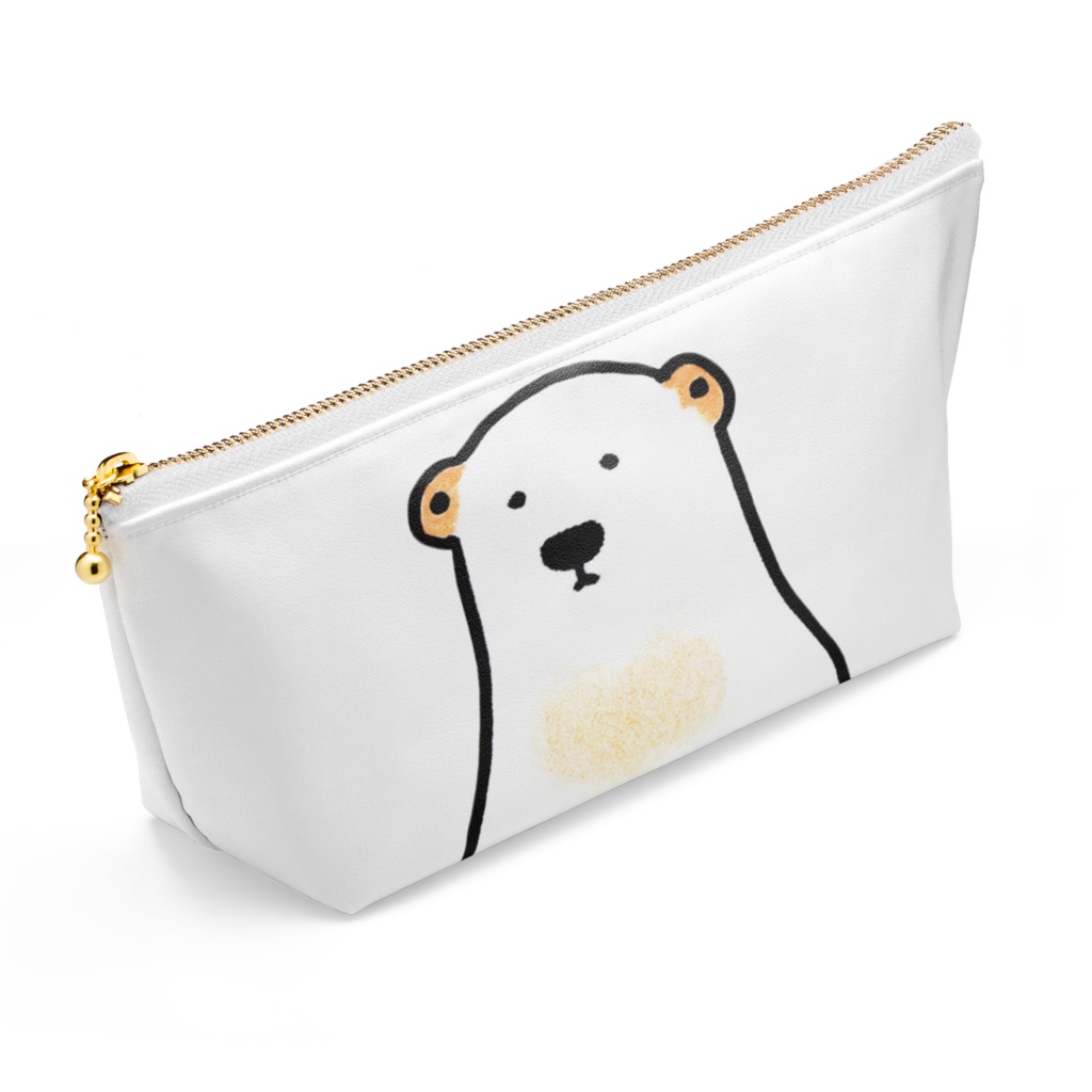 手描きシロクマのポーチ