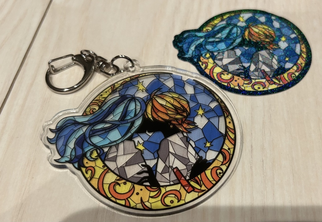 ばじとらステンドグラス風アクキー