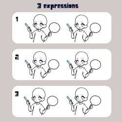 I 💖 MY推し PNGTuber用ベースPSD 表情差分付き(線画のみ)