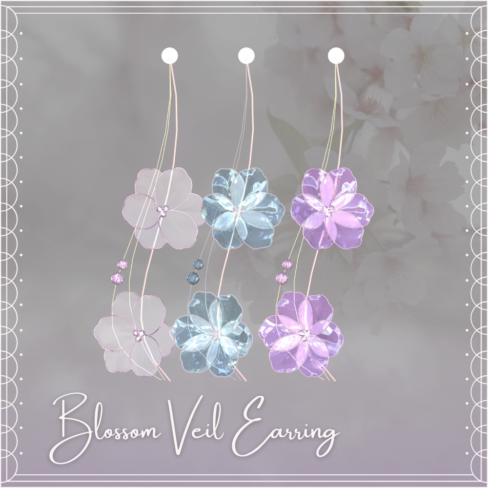 ♡ Blossom Veil Earring ♡