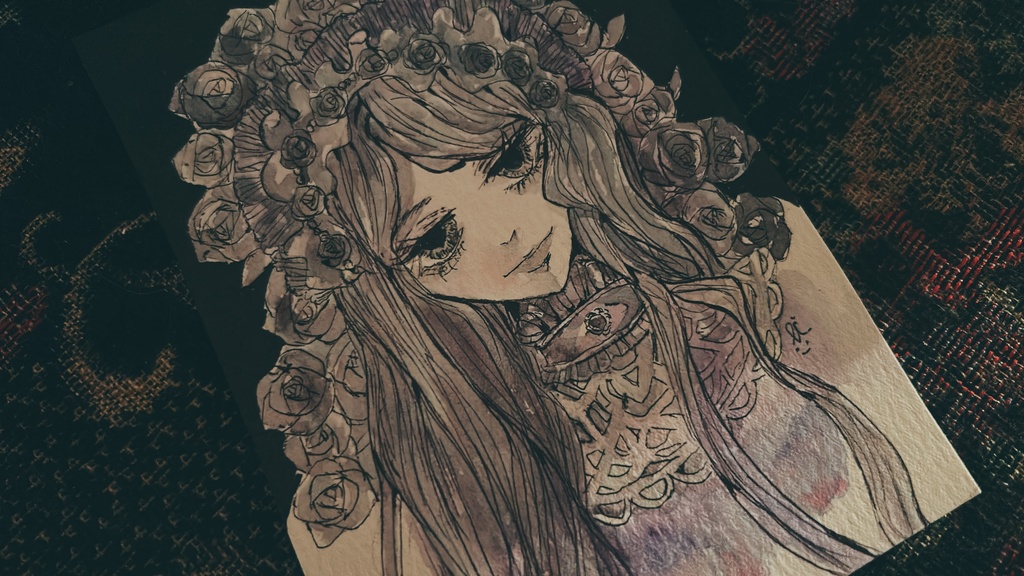 【原画】花冠の乙女 – Maiden of the Flower Halo