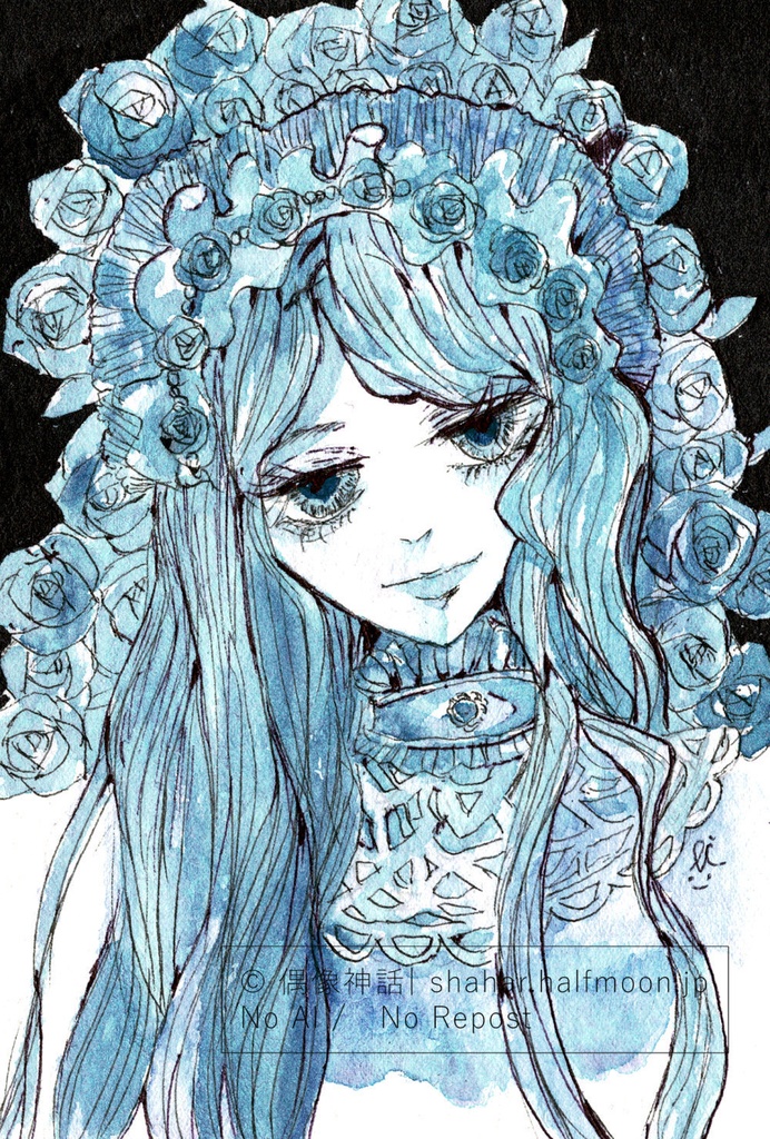 【原画】花冠の乙女 – Maiden of the Flower Halo