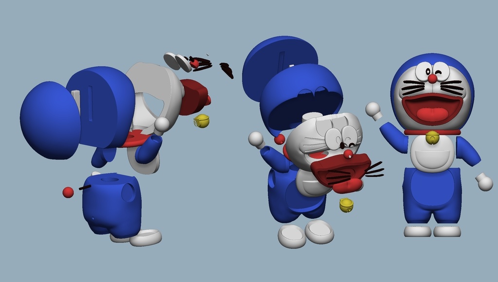 ドラえもん – 2バージョン(マルチパーツ & 3MF)
