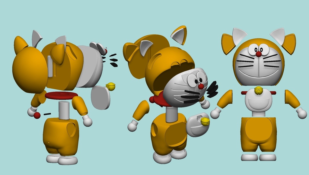 ドラえもん – 2バージョン(マルチパーツ & 3MF)