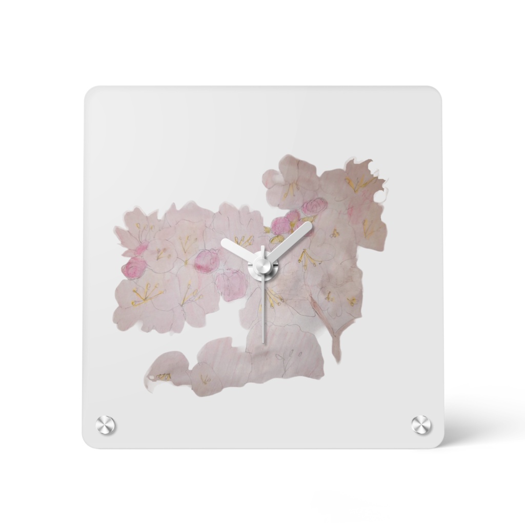 桜　アクリル時計
