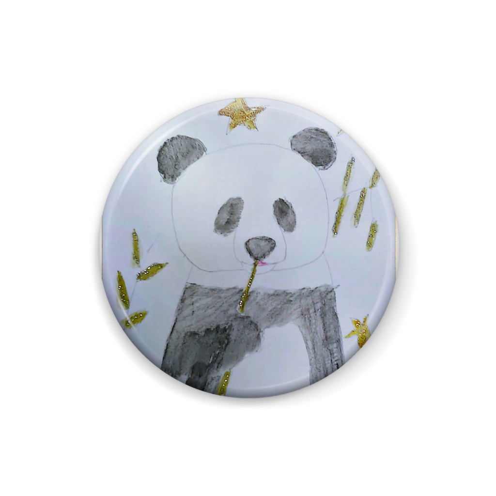 笹を食べるパンダ🐼　缶バッジ