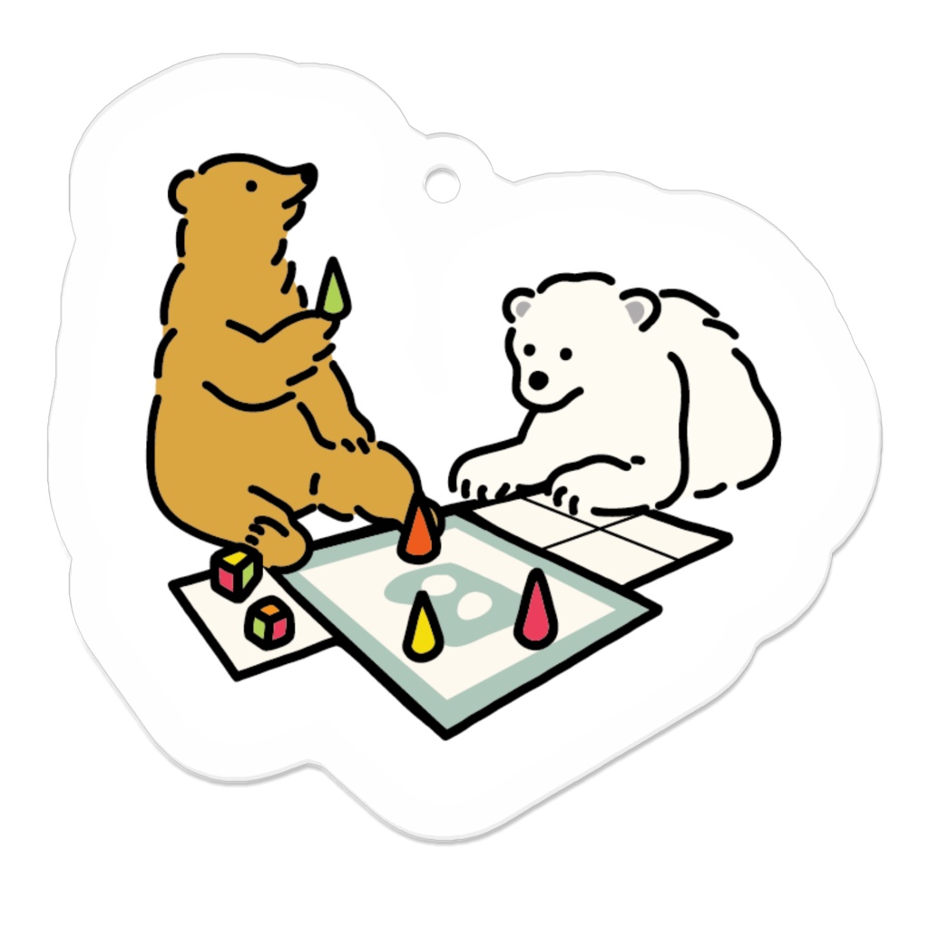 キーホルダー【ねこ・いぬ・くま×ボードゲーム】