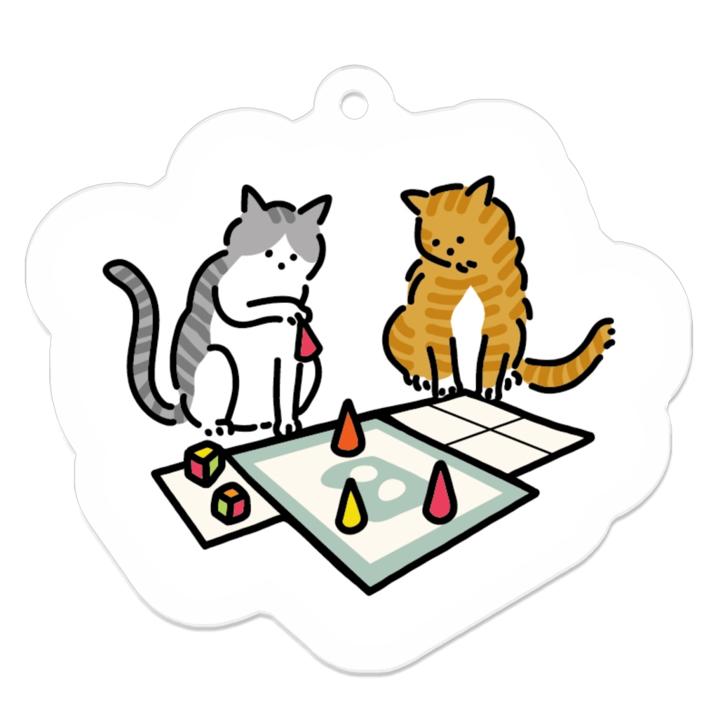キーホルダー【ねこ・いぬ・くま×ボードゲーム】