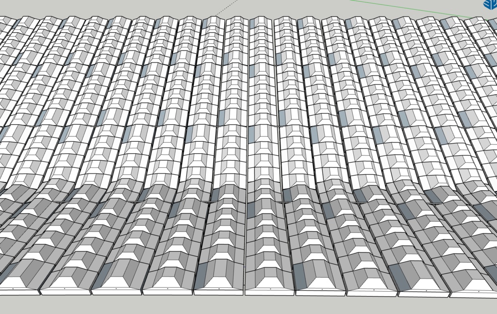 連節ブロック護岸(SketchUpモデル)|実寸再現・R300m