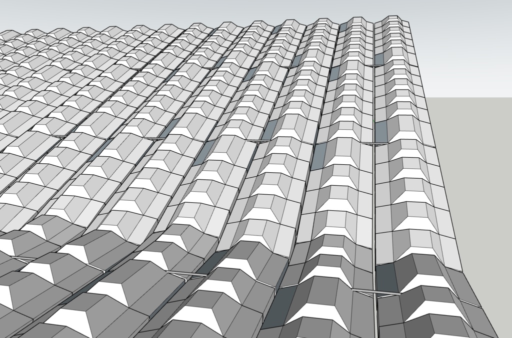 連節ブロック護岸(SketchUpモデル)|実寸再現・R300m