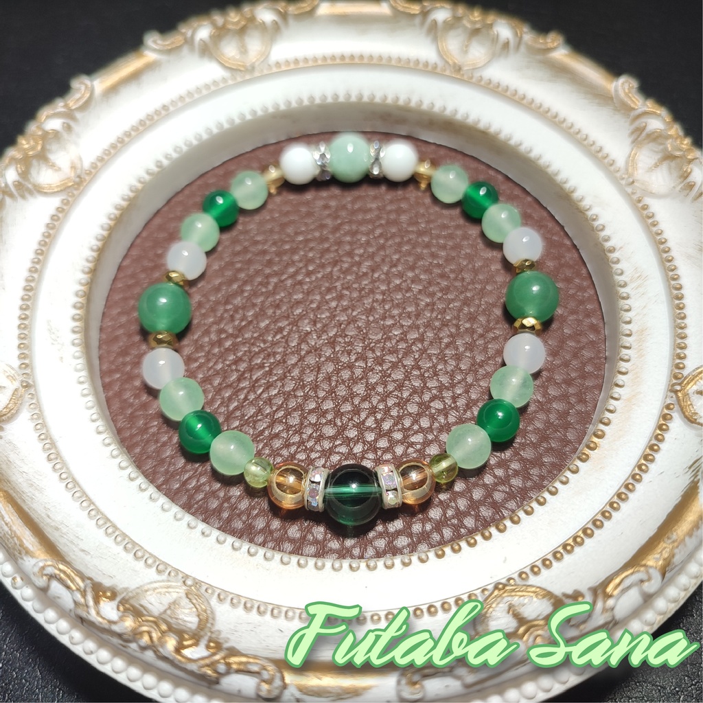 天然石ブレスレット　二葉さなモチーフ