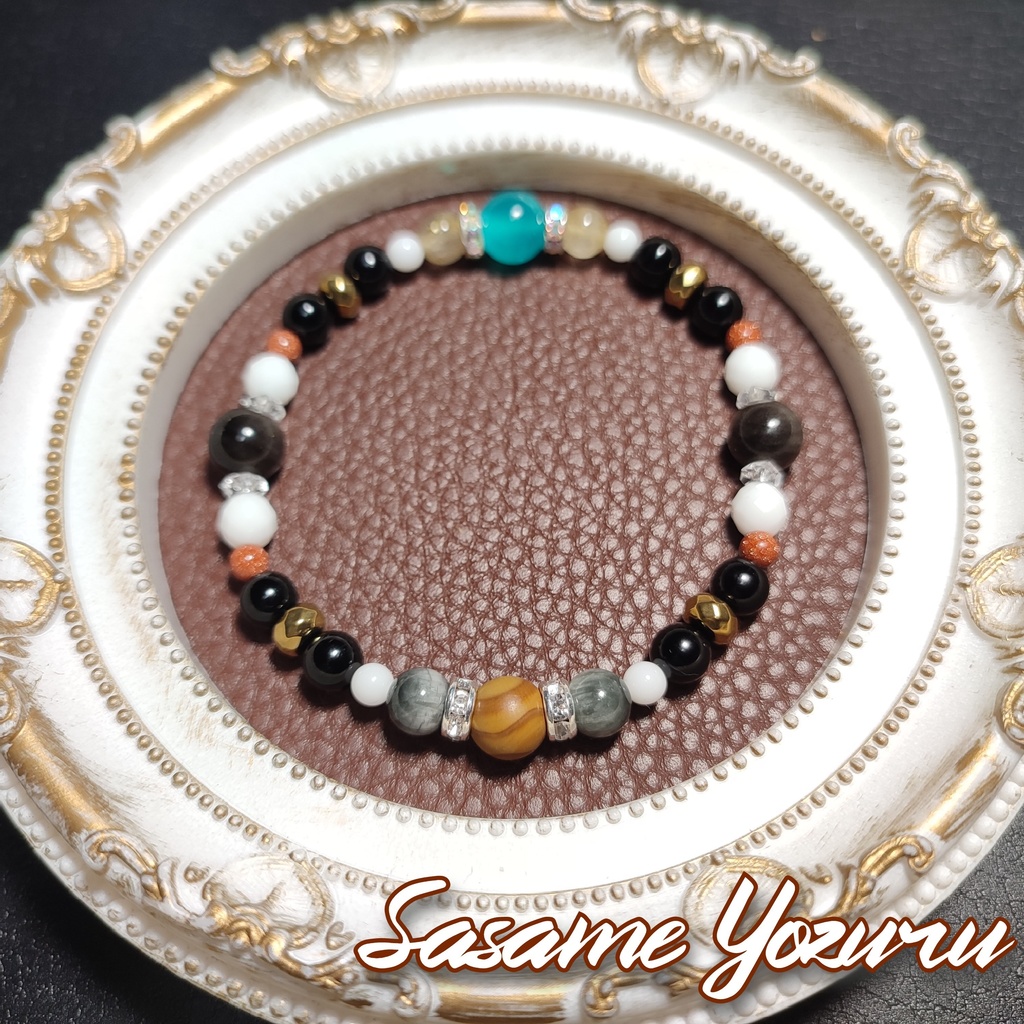 天然石ブレスレット　篠目ヨヅルモチーフ