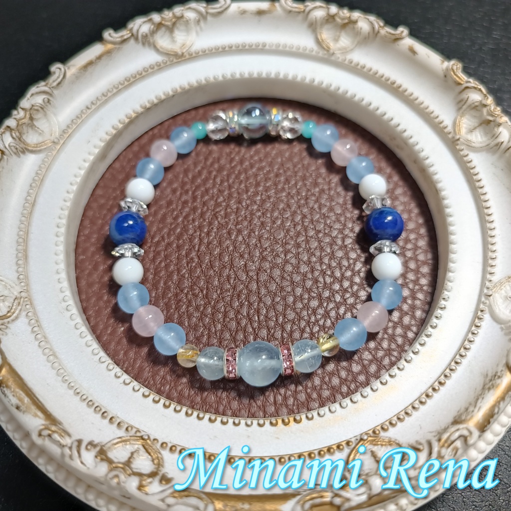 ニイサ様専用 天然石ブレスレット 水波レナモチーフ(内周約18.0cm)