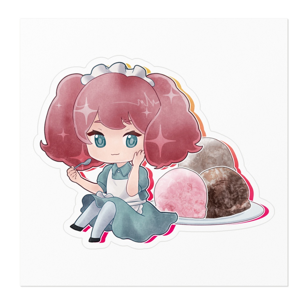「アイスクリーム食べたい」ステッカー