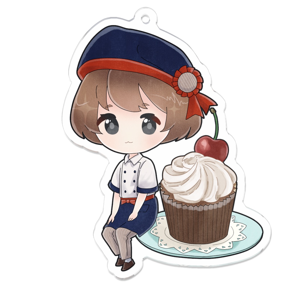 カップケーキ食べたい(ネイビー×レッド)