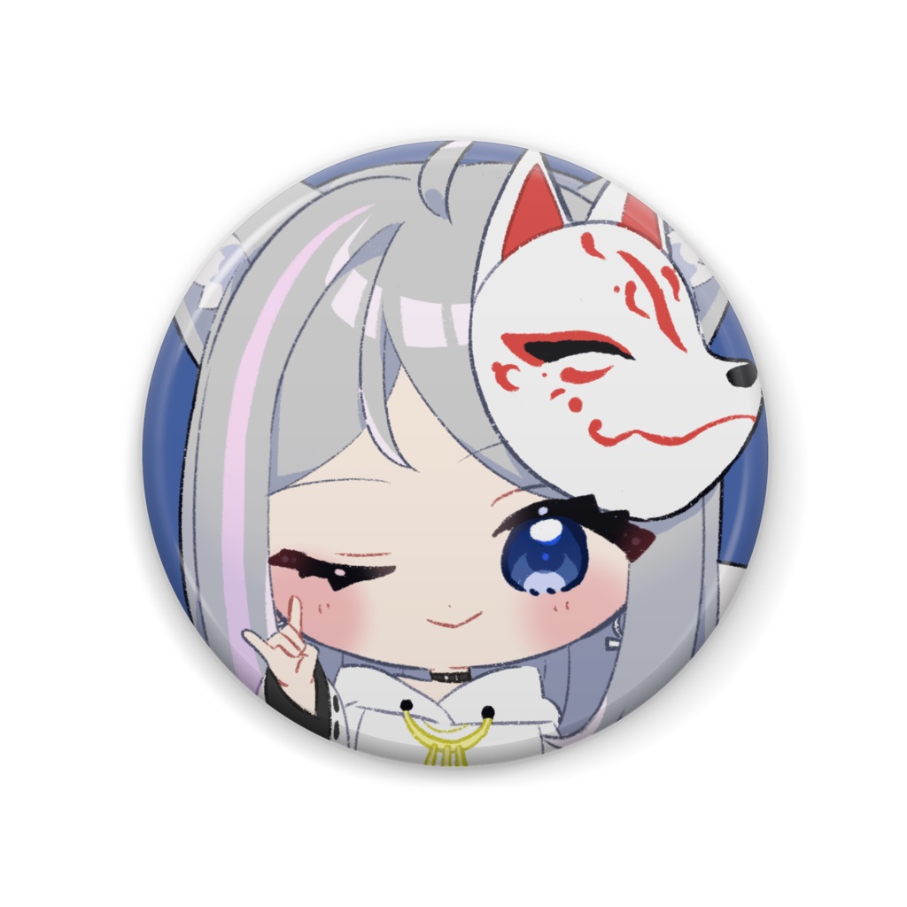 コンコンもかちゃん缶バッチ