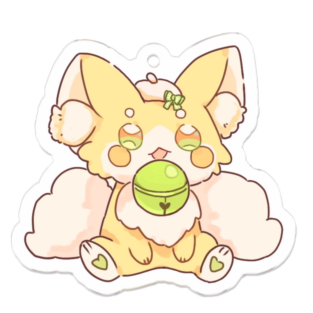 すずらんキツネのキーホルダー