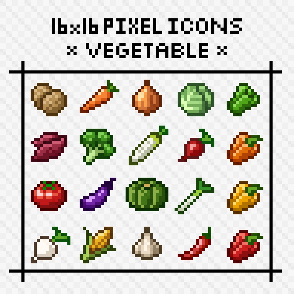 16x16 Pixel Icons: Vegetable