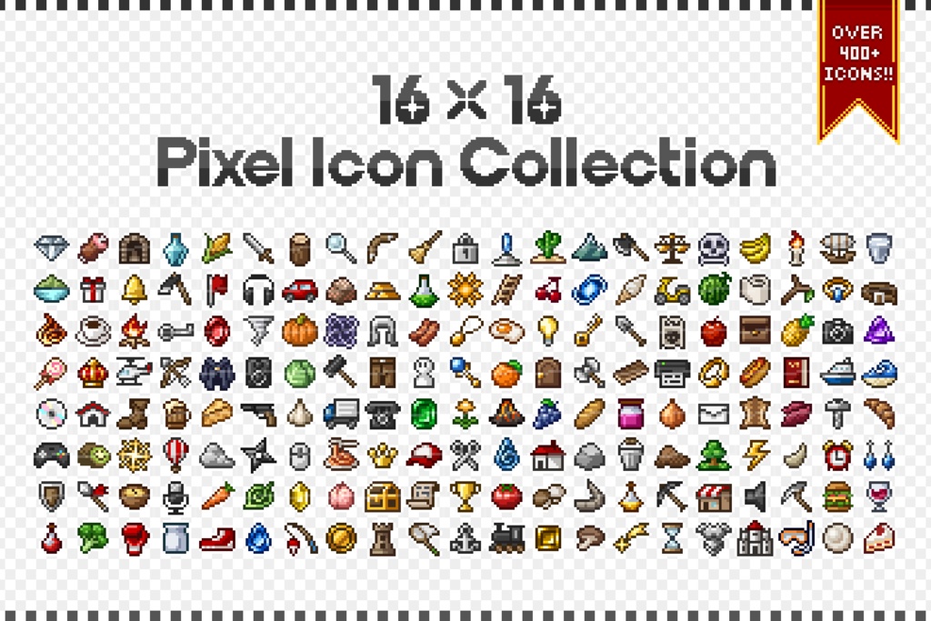 ドット絵アイコン素材集 『16×16 Pixel Icon Collection』