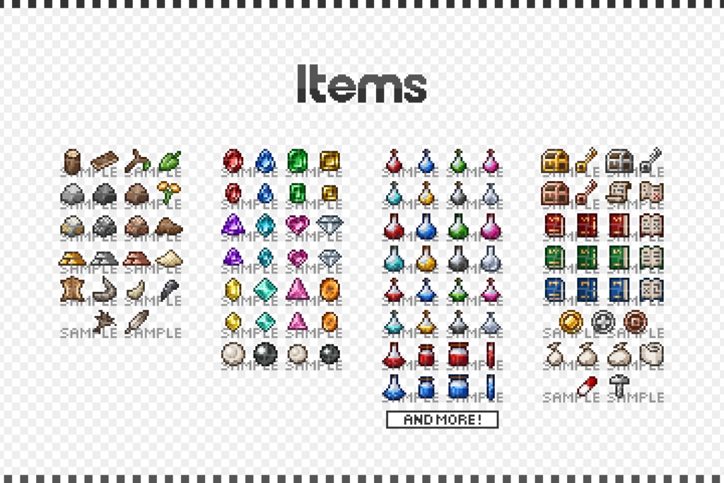 ドット絵アイコン素材集 『16×16 Pixel Icon Collection』