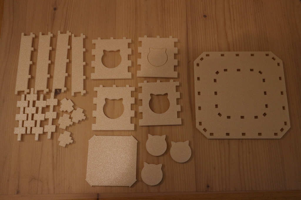 ねこ三方 レーザーカット用DXFデータ