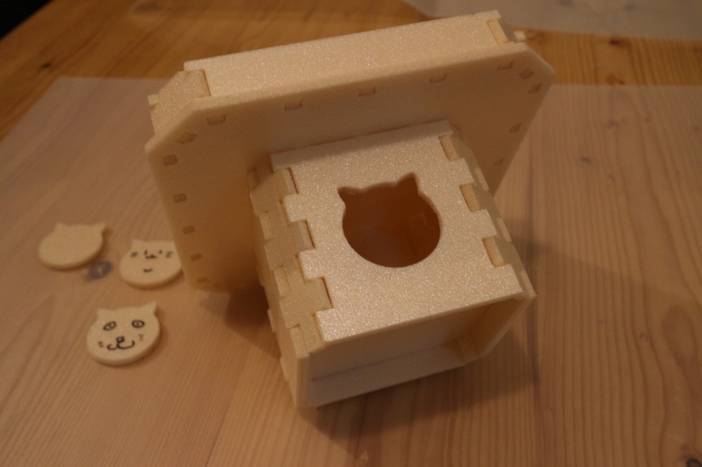 ねこ三方 レーザーカット用DXFデータ