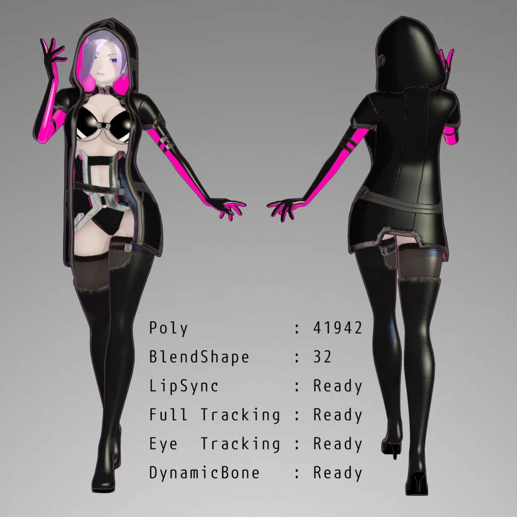 オリジナル3Dモデル『メルキュリアス - The BlackQueen - 』