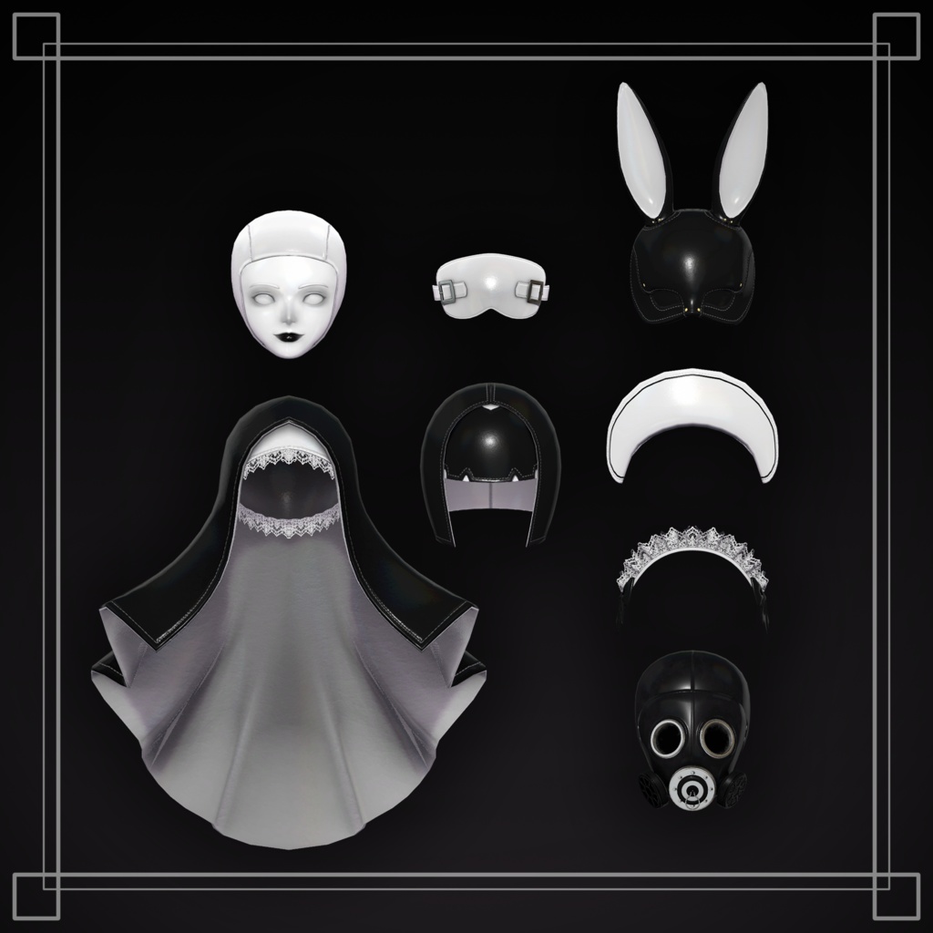 フェティッシュマスクセット『Uniformizer』【VRChat向けアクセサリー】