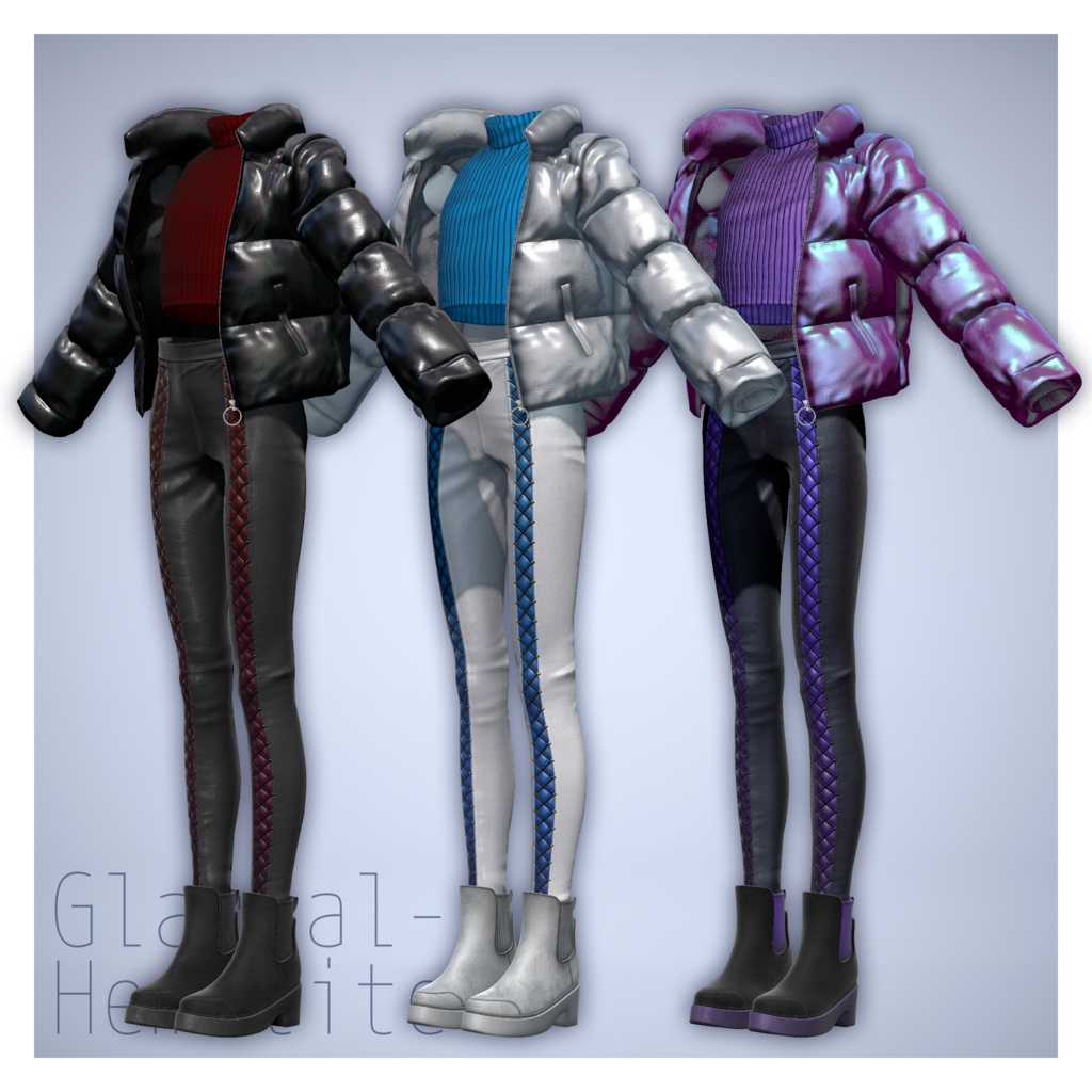 衣装3Dモデル「グレイシャル・ヘマタイト」【複数アバター対応】