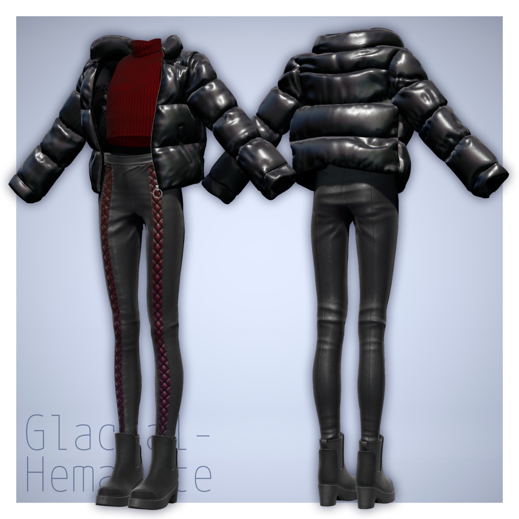 衣装3Dモデル「グレイシャル・ヘマタイト」【複数アバター対応】