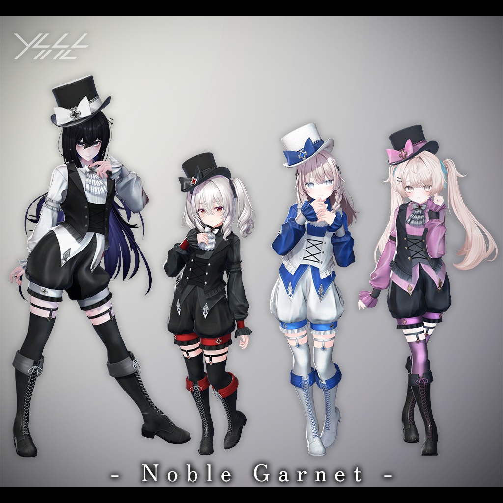 衣装3Dモデル「ノーブル・ガーネット」【複数アバター対応】