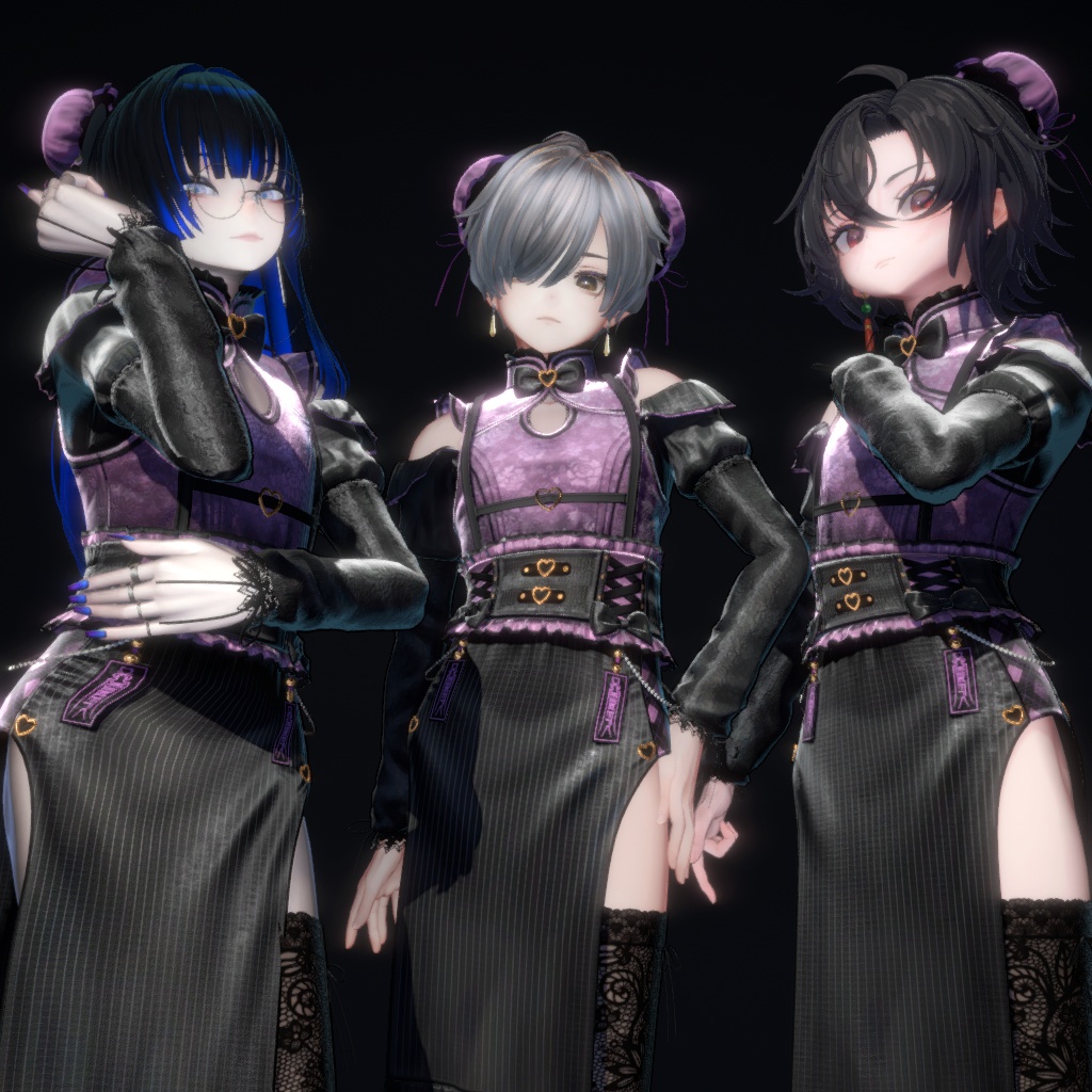 衣装3Dモデル「シノワズリ・アンチモナイト」【複数アバター対応】