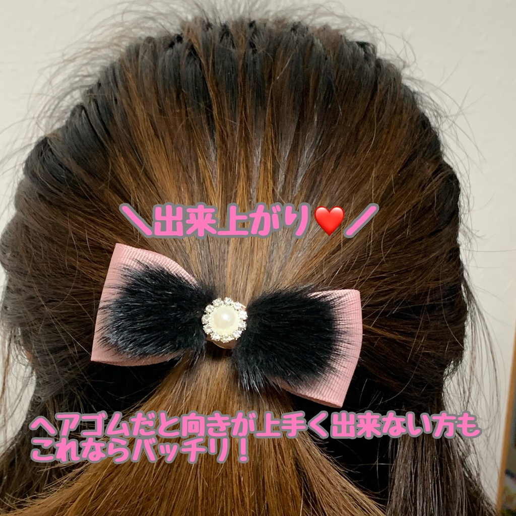 50mm幅両面サテンリボン使用 トリプルリボン ポニーフック 大ぶりリボン 大きめリボン シルバー ホワイト ブラック ピンク レッド ブルー イエロー ブラウン