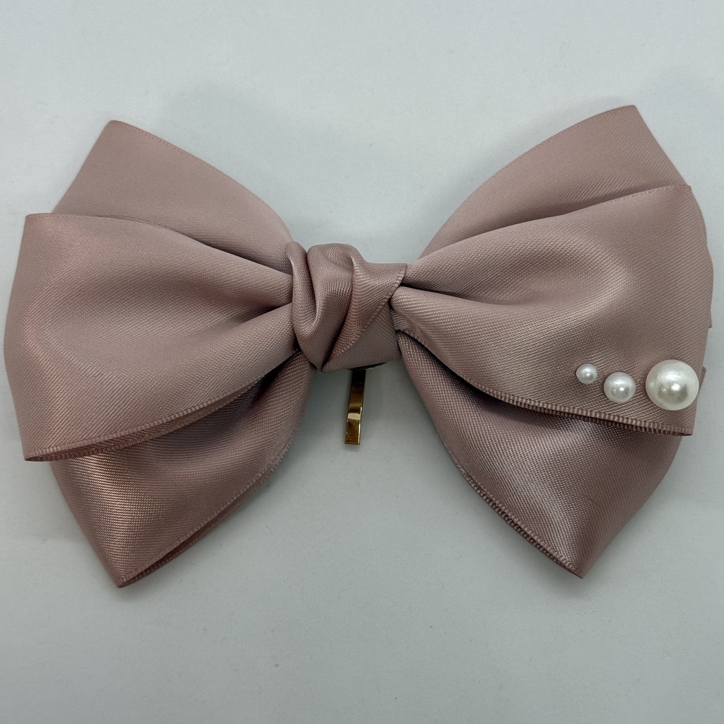 50mm幅両面サテンリボン使用 トリプルリボン ポニーフック 大ぶりリボン 大きめリボン シルバー ホワイト ブラック ピンク レッド ブルー イエロー ブラウン