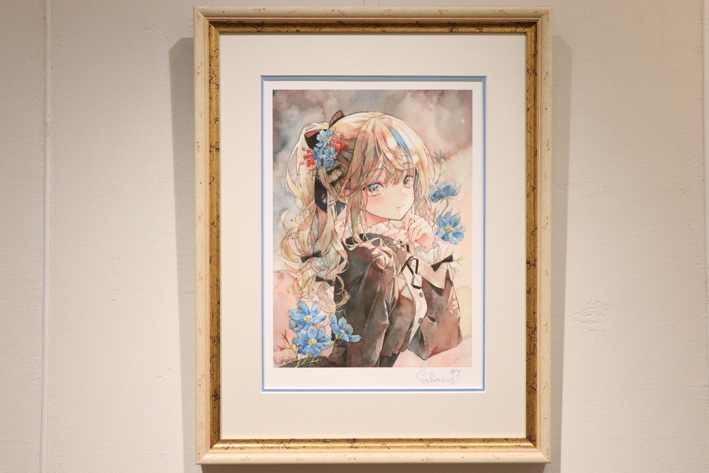 優子鈴　複製原画　青いコスモス　　【受注生産】
