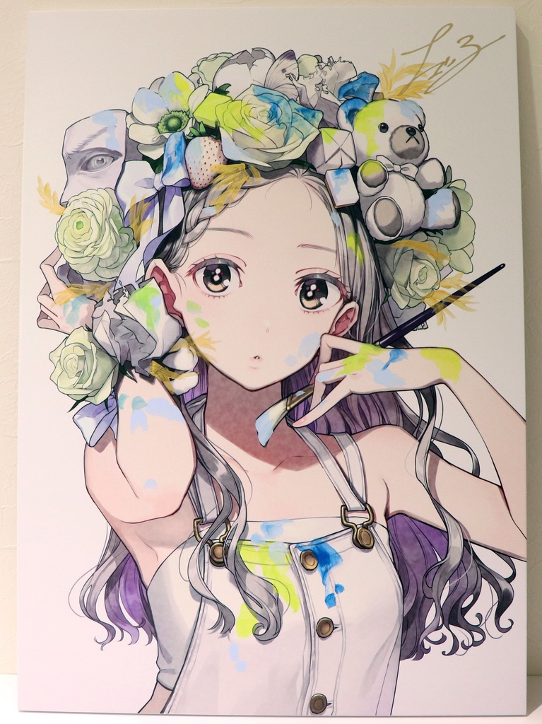 チェリ子　　bouquet（デルフィニウム）【直筆着彩】【受注生産】