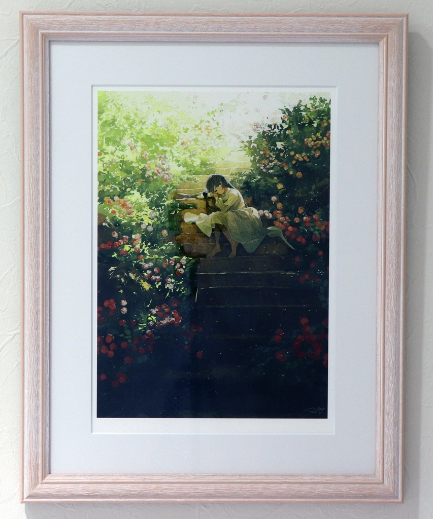 potg　階段と花　複製原画【受注生産】