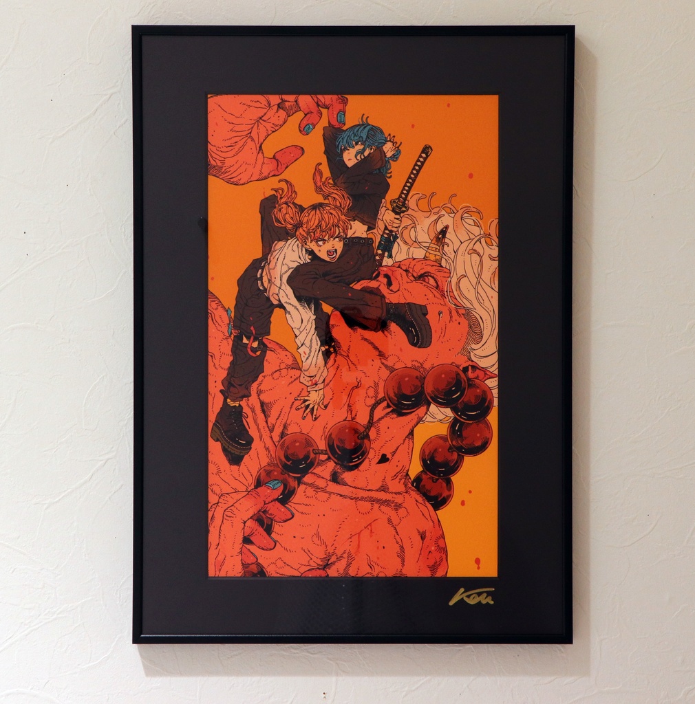 Kou 　落下　直筆サイン入り複製原画　【１点限定】【受注生産】