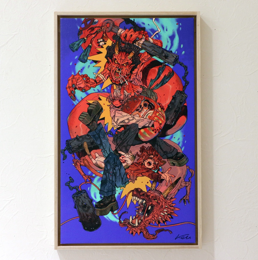 Kou 　青螺旋　直筆サイン入りキャンバス　【１点限定】【受注生産】