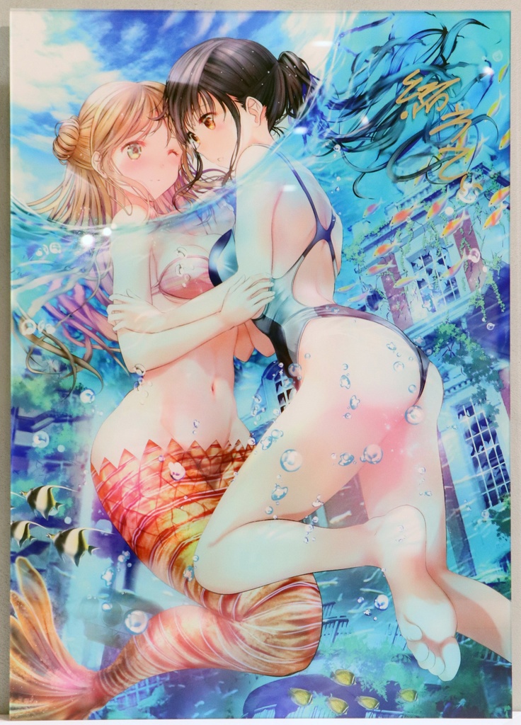 緒方てい　水に咲く花百合の花　アクリルマウント　【受注生産】