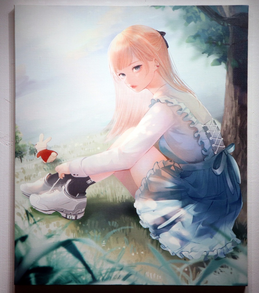 ケビンばやし　キャンバス　うさぎとアリス　【受注生産】