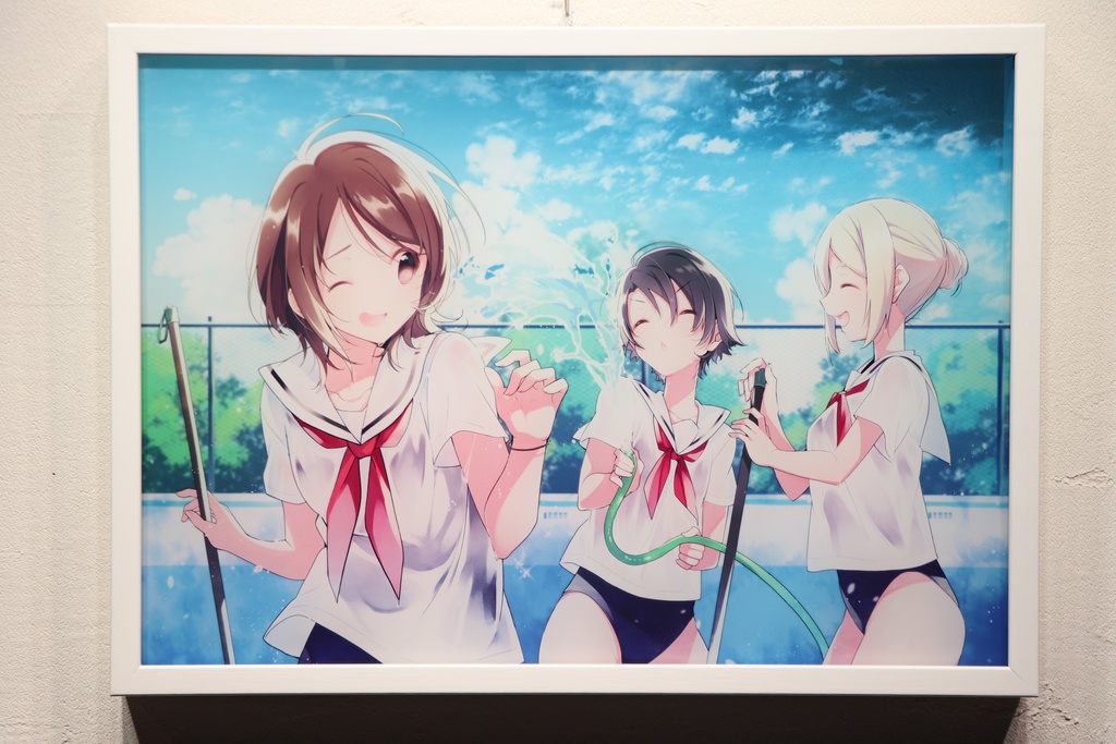 U35　「プール掃除」額付　【受注生産】