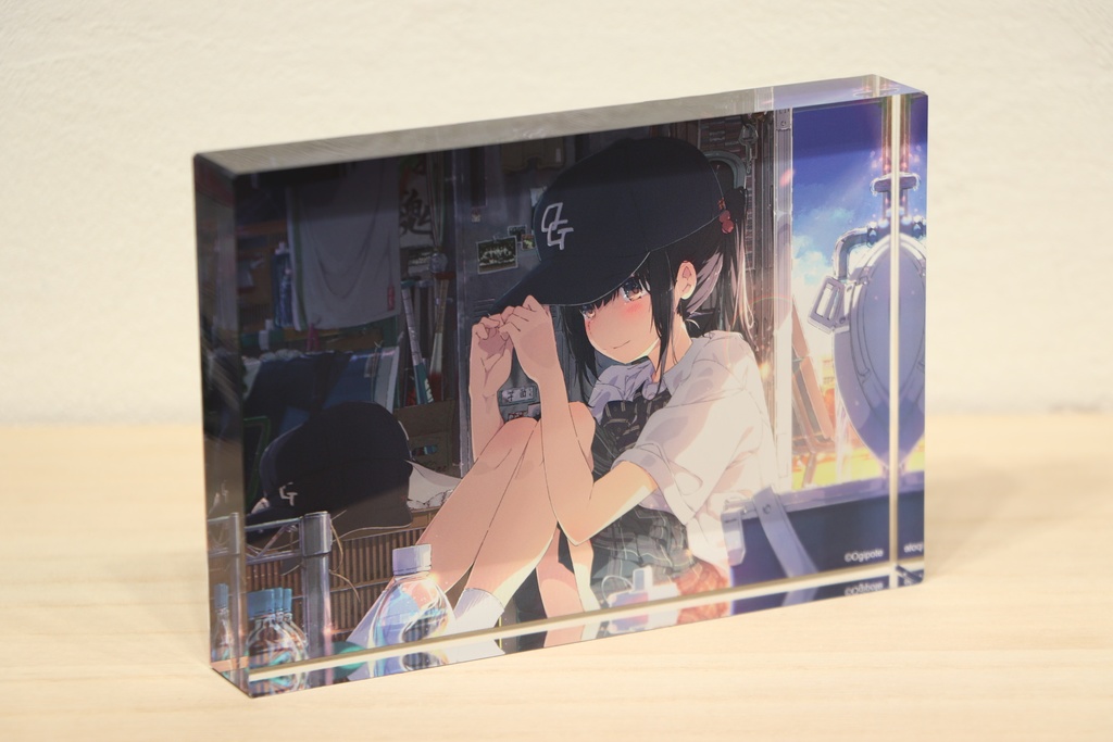 荻pote　アクリルブロック　ひかげぼっこ　【受注生産】